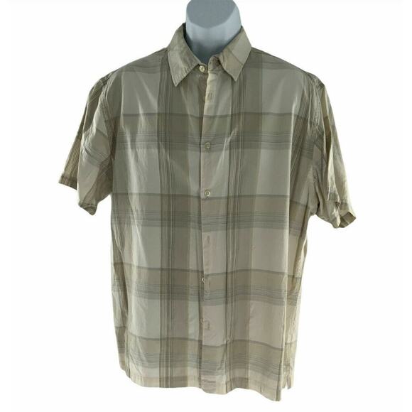 Van Heusen Graph Check Plaid Shirt Mens XL Short Sleeve Button Up Casual Preppy - Picture 1 of 4